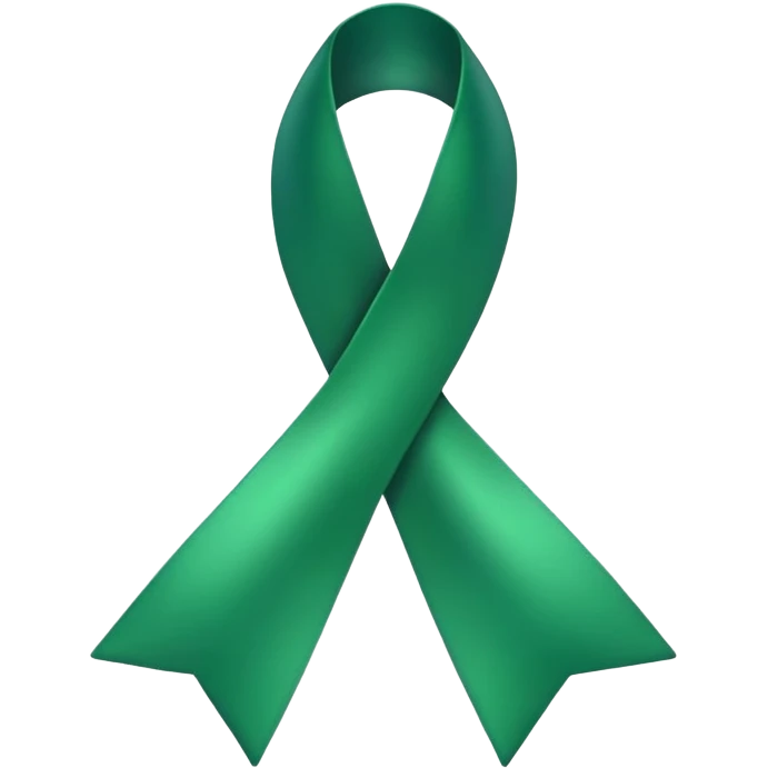 shiny green cancer ribbon emoji