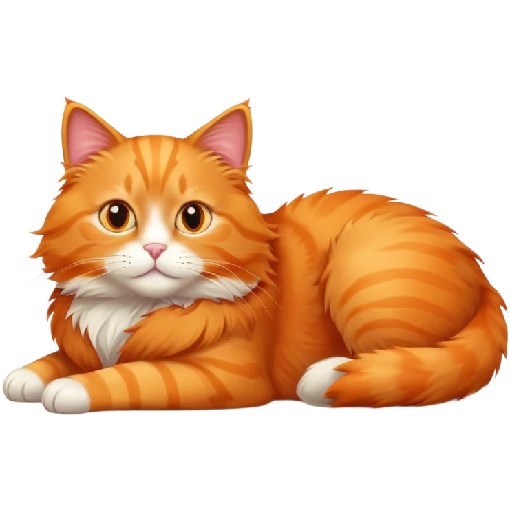 Gato naranja acostado emoji