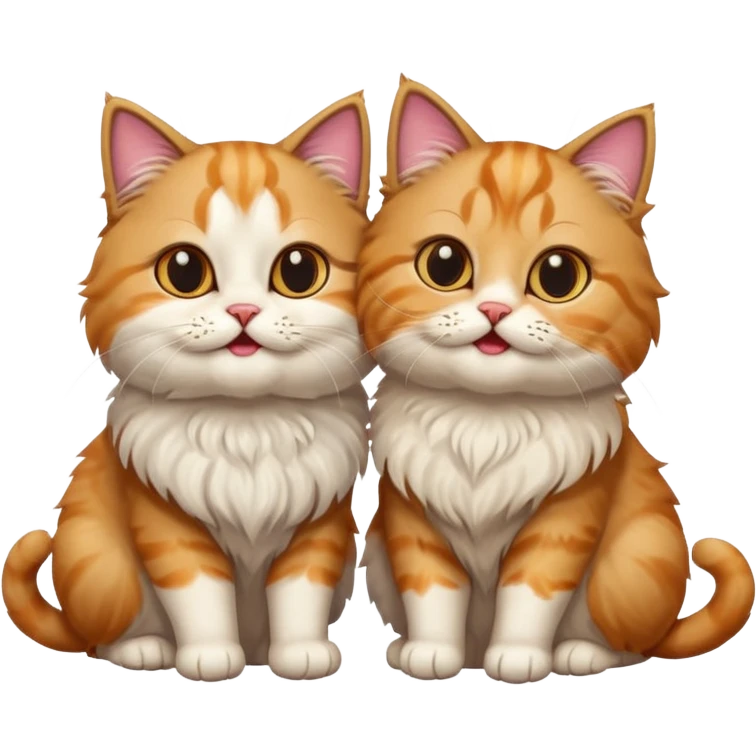 Two happy cat Persian and Scottish  emoji