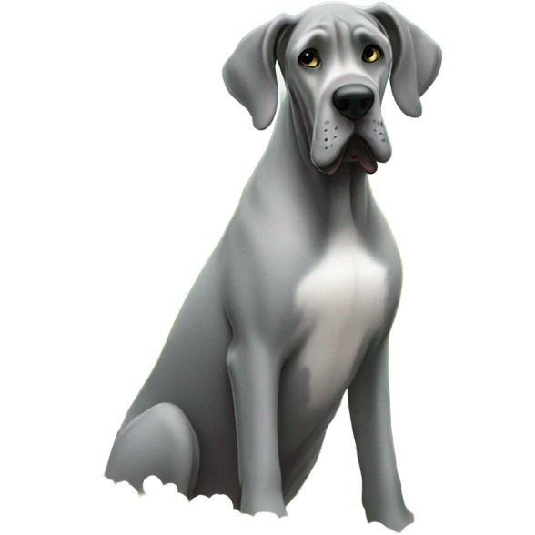 Grey great dane with clover emoji