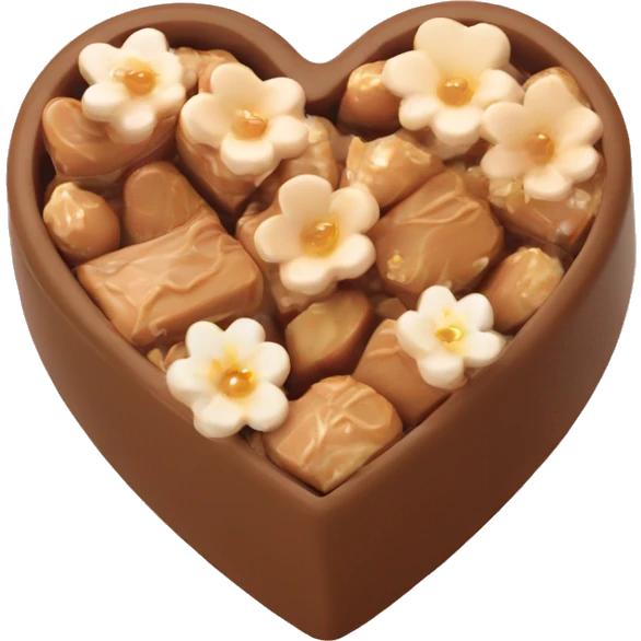 Beige asthetic Praline in a HeartBox With flowers emoji