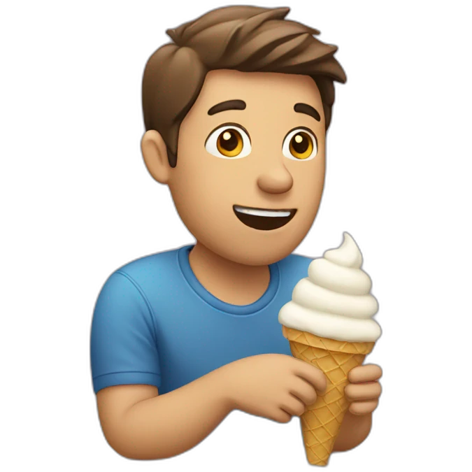man eating ice cream emoji