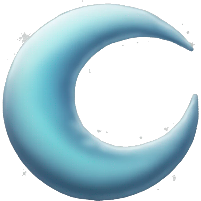 Frozen Crescent moon with smile  emoji