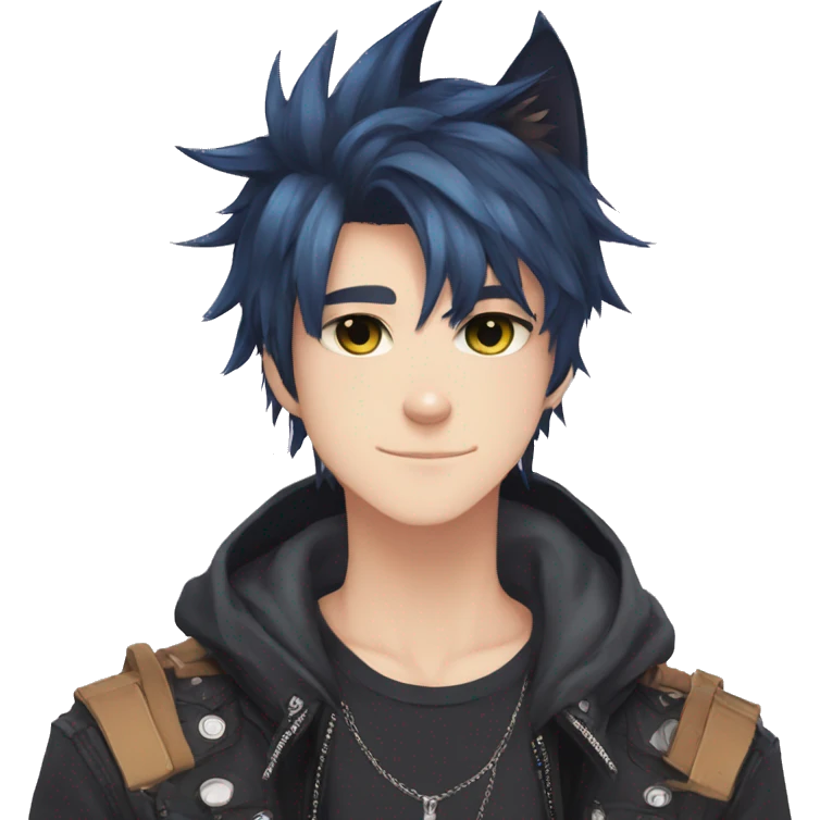 Cute Edgy Attractive Gorgeous Anime Punk Catboy emoji