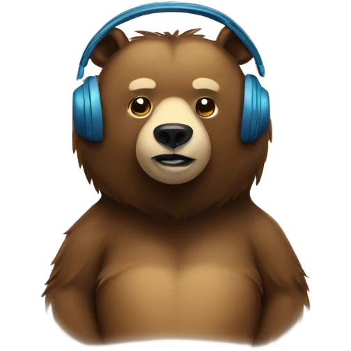 A bear with headphones on  emoji