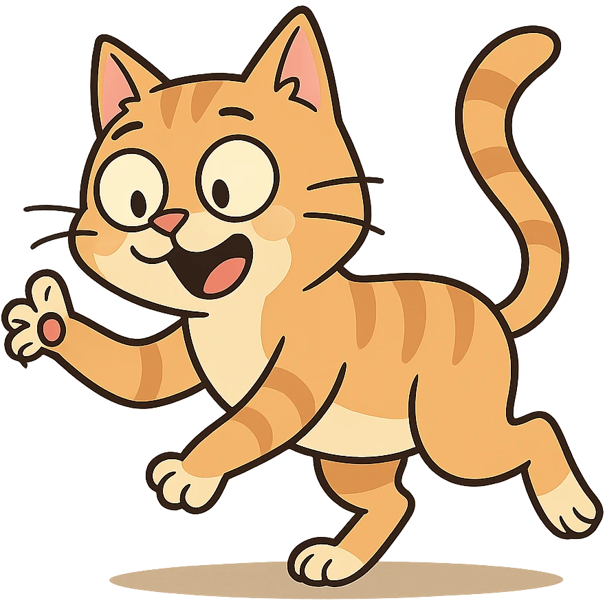 playful cat, cartoon style emoji