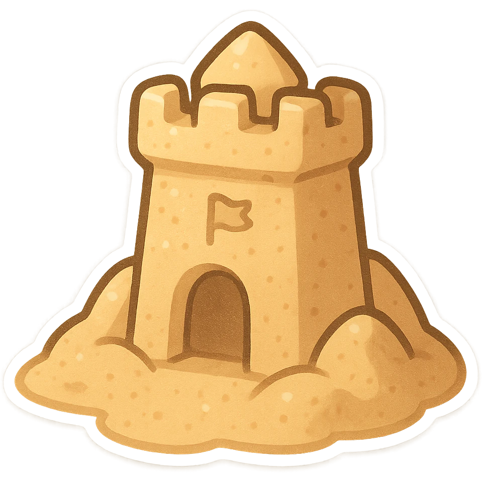一个用沙子堆起来的小碉堡 emoji