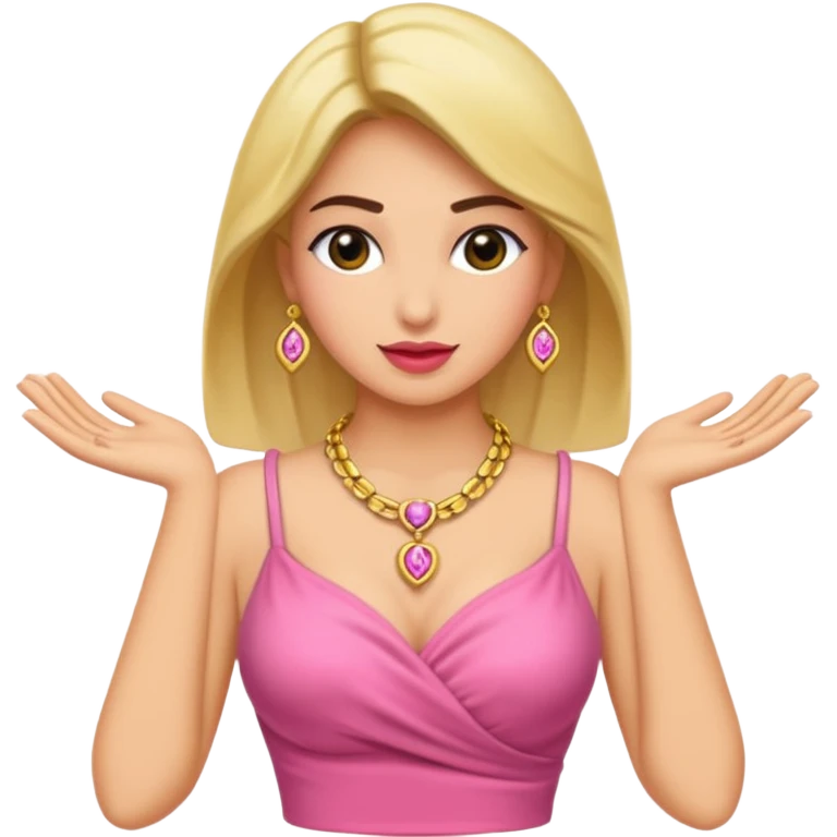 Rosa mujer comprando collares de lujo emoji