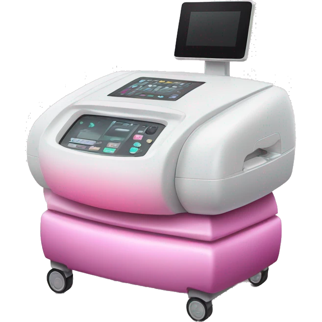 Pink ombre ultrasound machine with glitter on wheels emoji