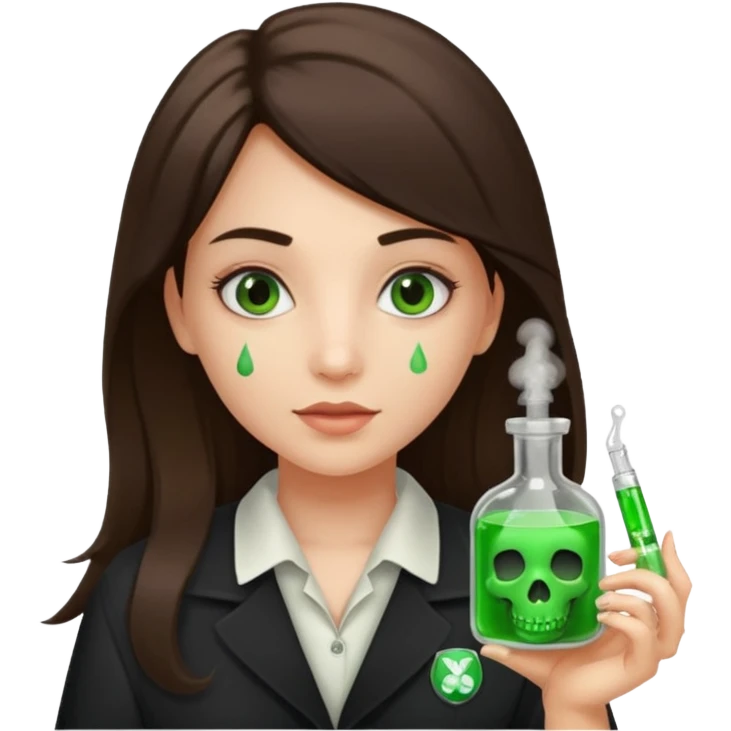 Gir trying to poison me her name tag  is denisa george is must be written  emoji