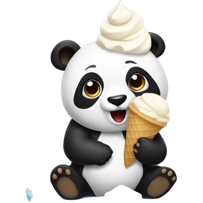 Panda eating ice cream emoji