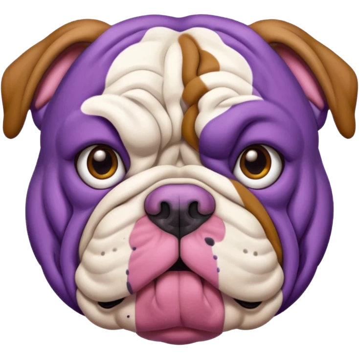 Purple English bulldog emoji