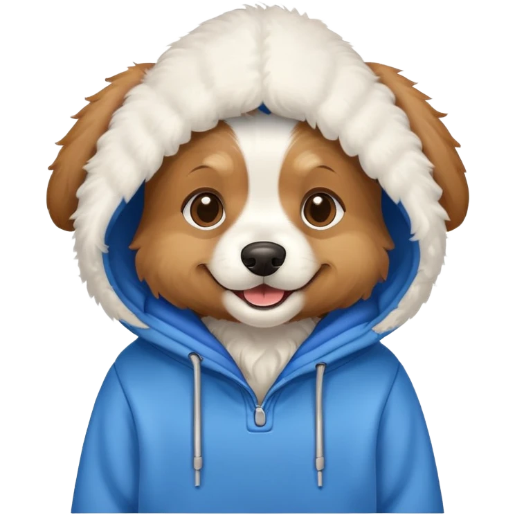Dog wearing a hoodie emoji
