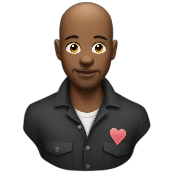 a bald black guys with poker face emoji