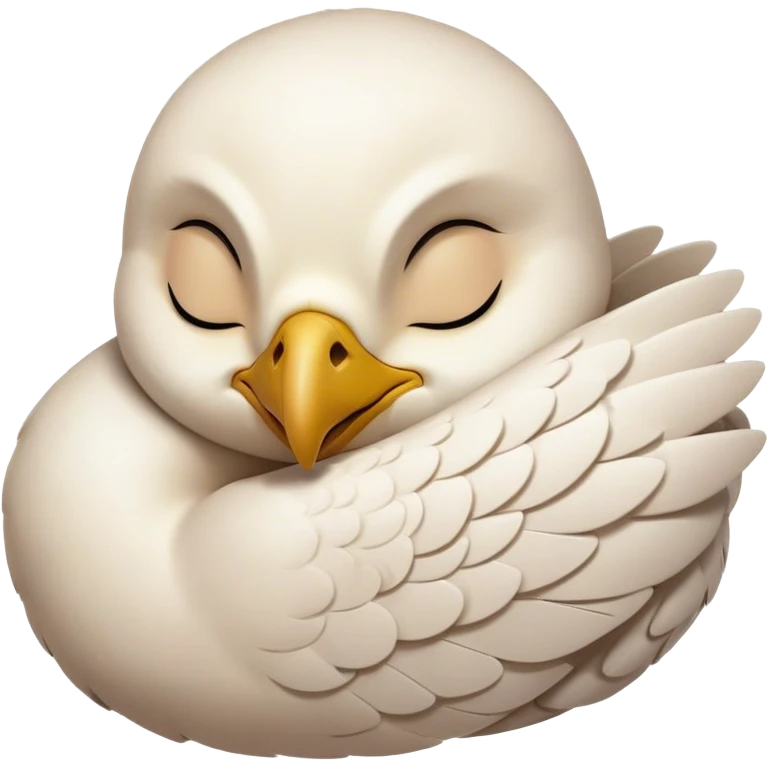 Meme-Worthy Cute Sleeping Falcon Portrait Emoji, Head resting peacefully with a contented smile, showcasing a streamlined, powerful form with eyes gently closed in serene slumber and a subtly curved beak, Simplified yet adorably endearing features, highly detailed, glowing with a soft, drowsy light, high shine, relaxed and utterly lovable, stylized with an air of playful laziness, soft glowing outline, capturing the essence of a sleeping falcon that feels destined to become the next viral icon of adorable rest! emoji