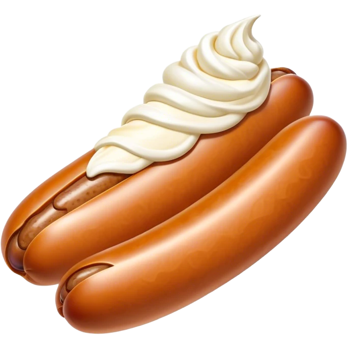 tan sausage with whipped cream emoji