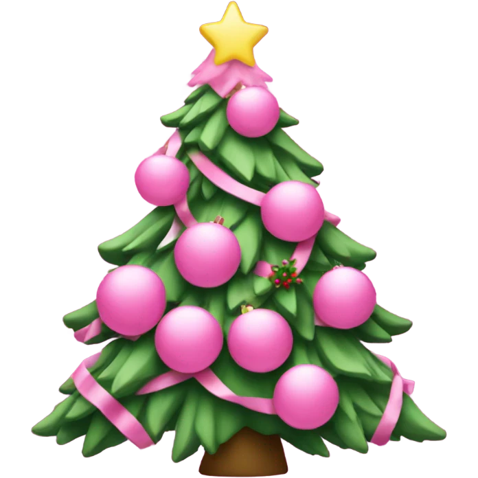 Pink Christmas tree  emoji