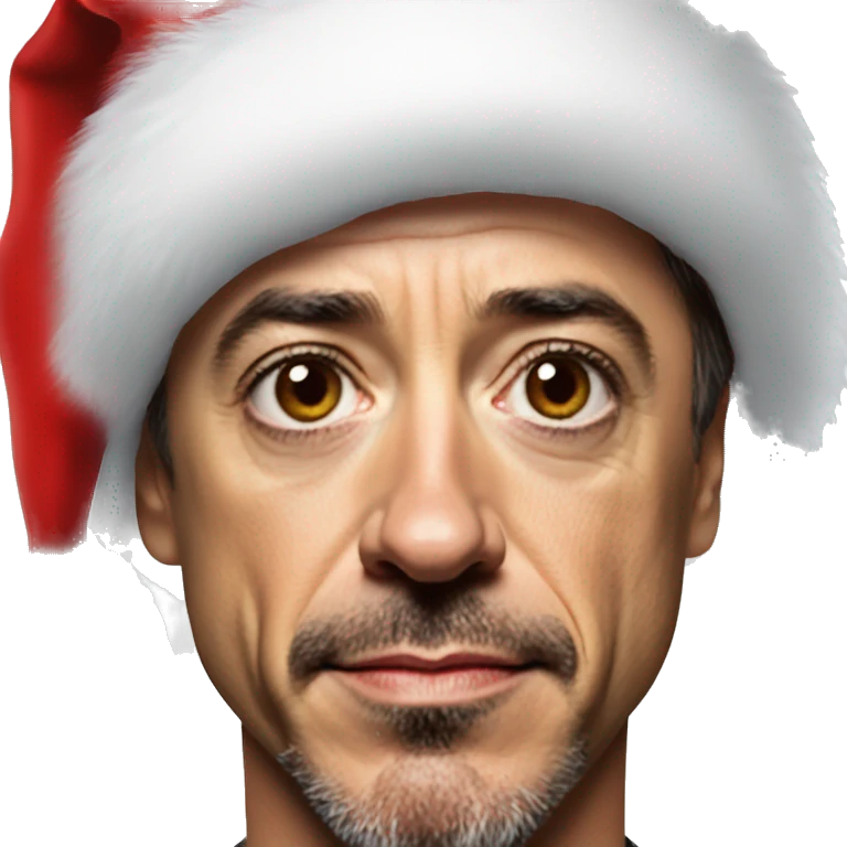 robert downey jr. with santa hat emoji