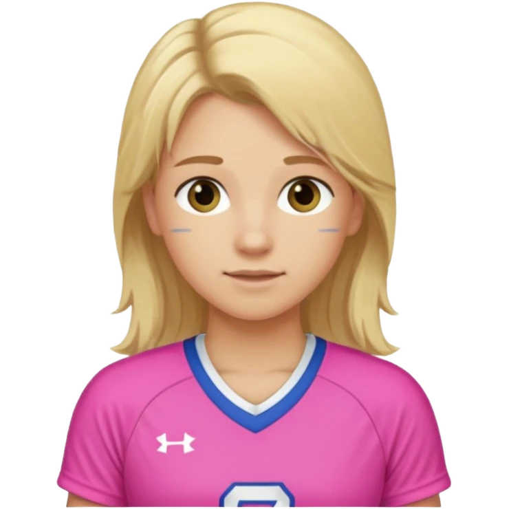 feild hockey player blond cute long hair and pink jersy emoji
