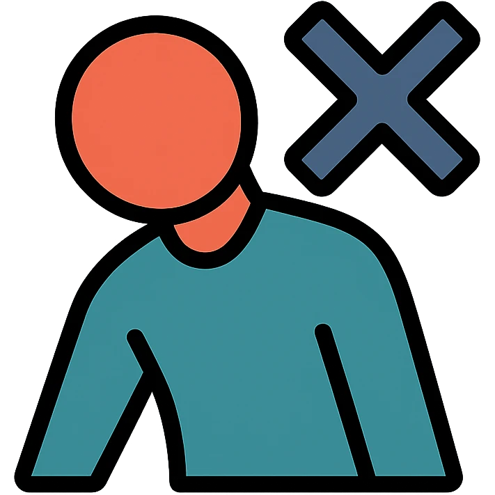 simple icon of a person with dramatically sloped shoulders, head turned away, symbolizing not shouldering a burden emoji