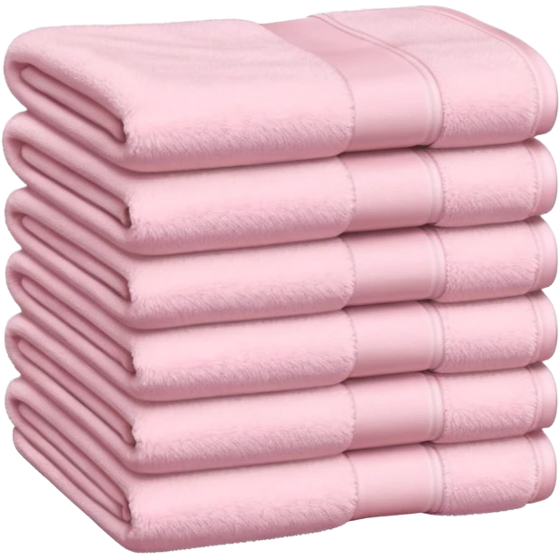 Stack of pastel pink towels, neatly folded, minimal backdrop emoji