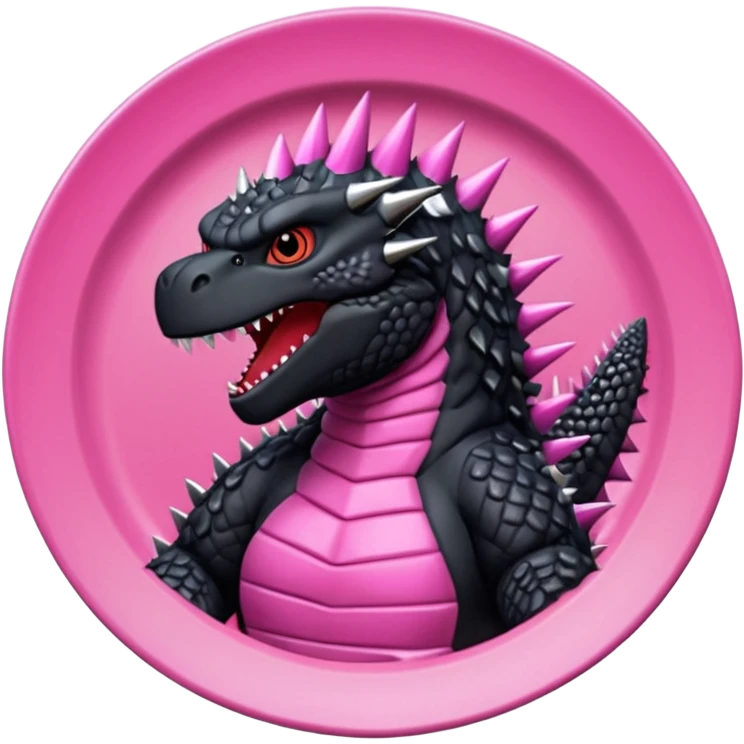 Godzilla Evolved pink plates black scales emoji
