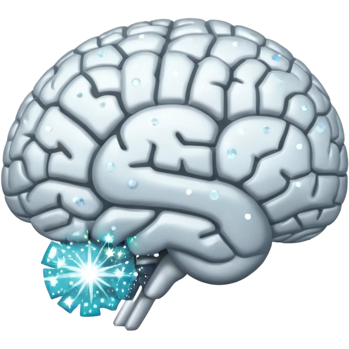 glitter white brain emoji