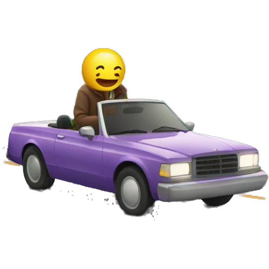 Driving away into infinity emoji