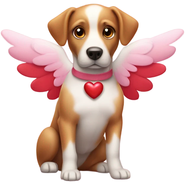 dog as valentine cupid, no bow emoji