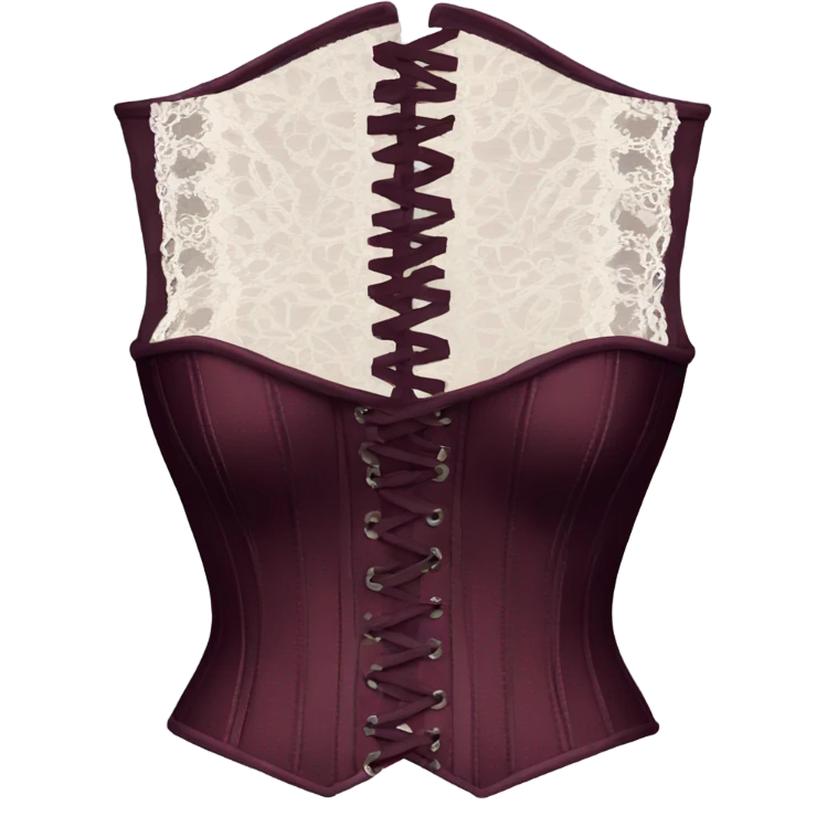dark burgundy lace corset emoji