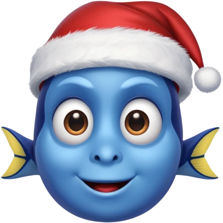 Dory wearing a santa hat emoji