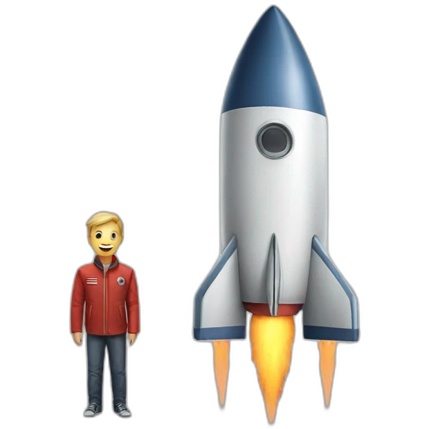 rocket and boy emoji