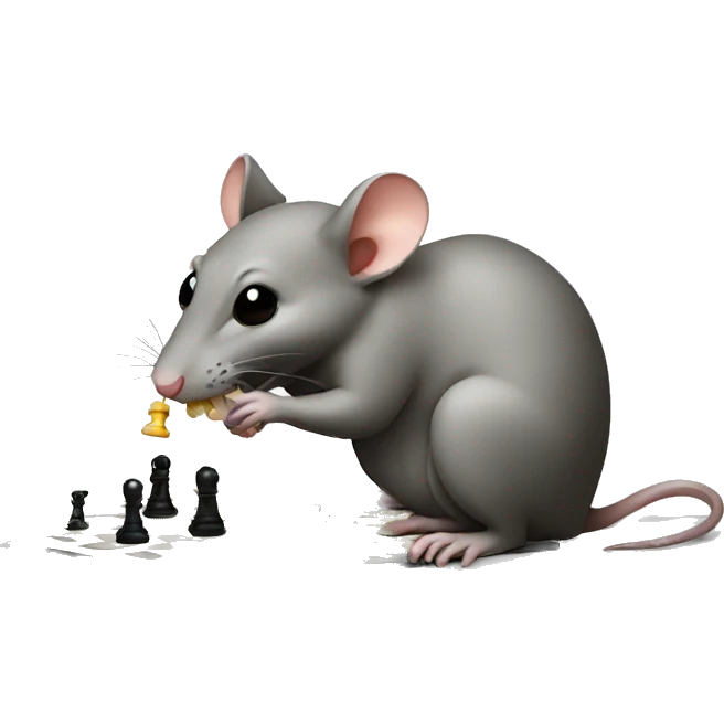 Rat eating chess emoji
