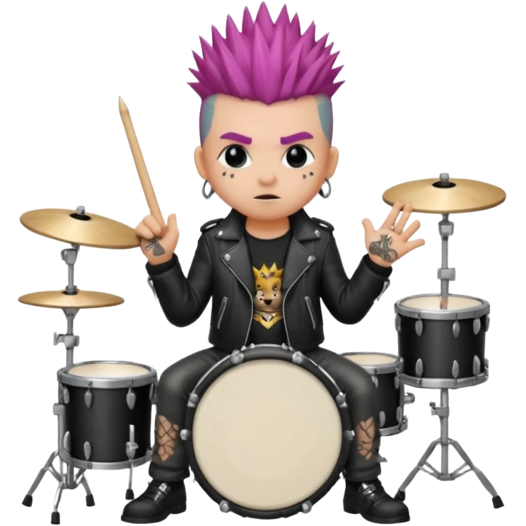 drummer punk animal emoji