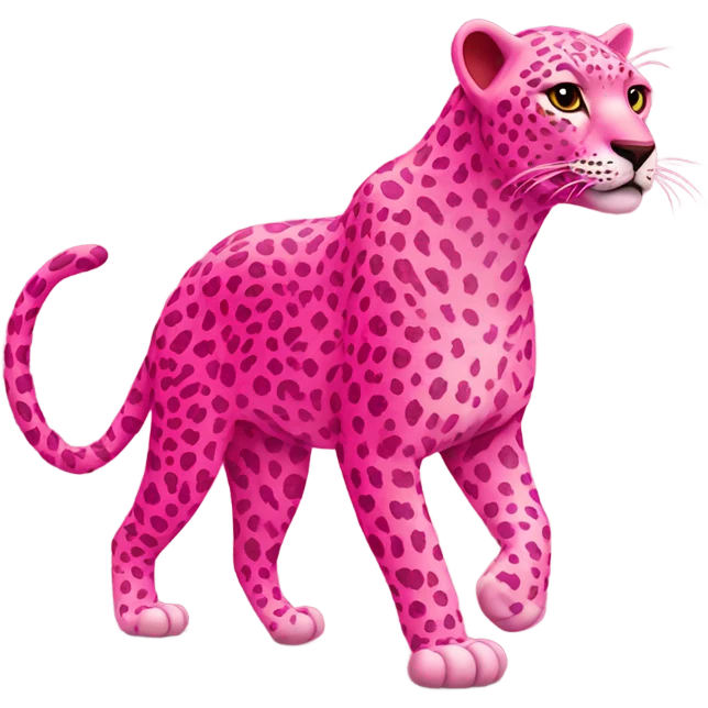 Pink and red leopard on a stroll emoji