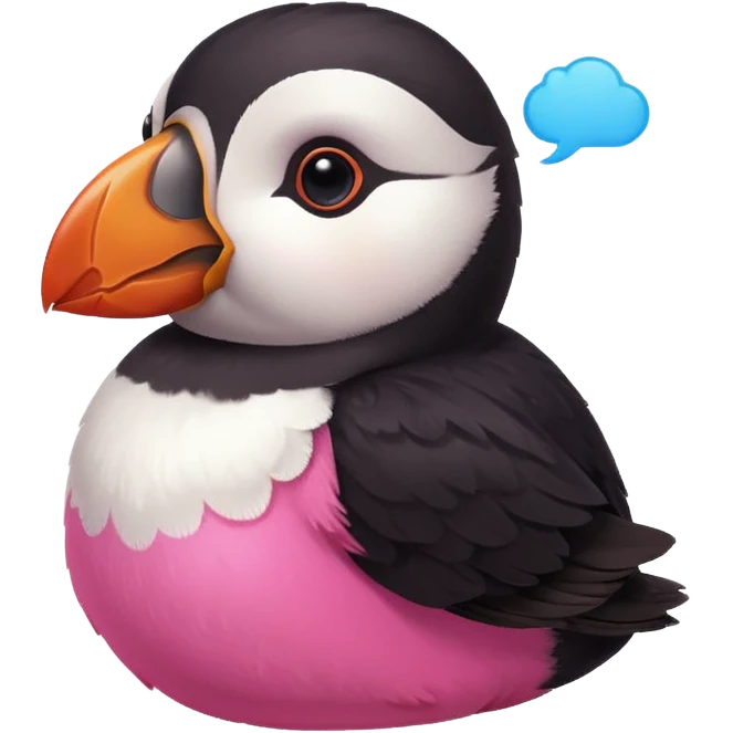 pink puffin thought bubble emoji