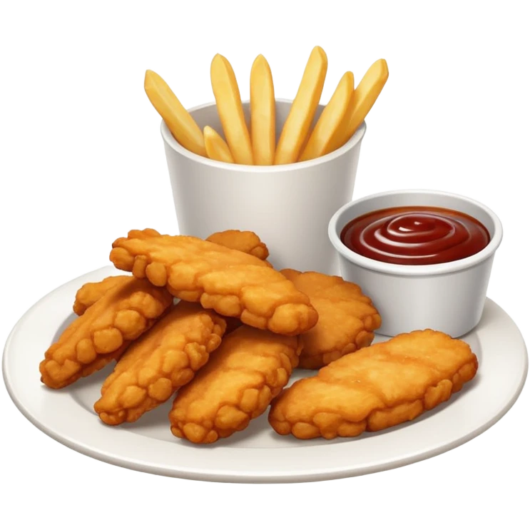Chicken nuggets and fries with bbq emoji