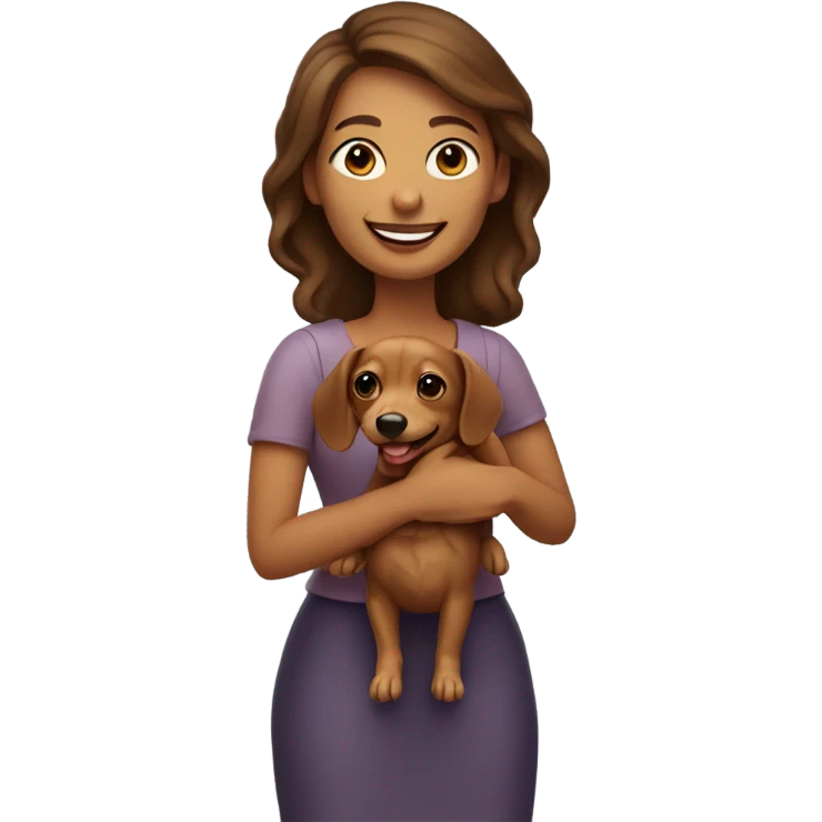 Nice mom with wiener dog  emoji