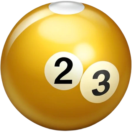 golden billiard ball with the number 23 in a shiny metallic style emoji