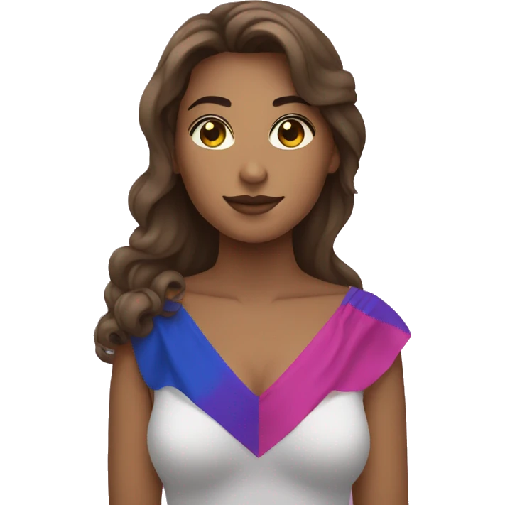 Una persona sosteniendo una bandera bisexual  emoji