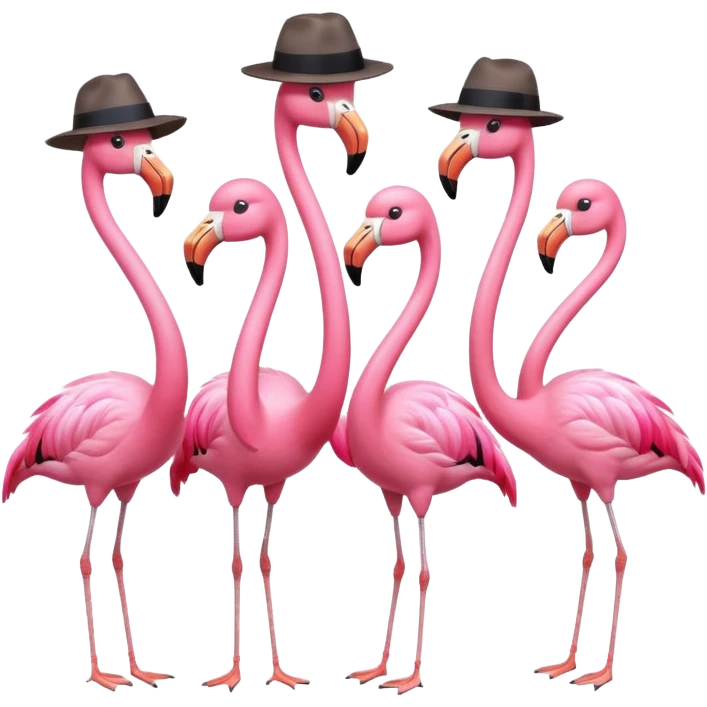 Fedora Flamingos emoji