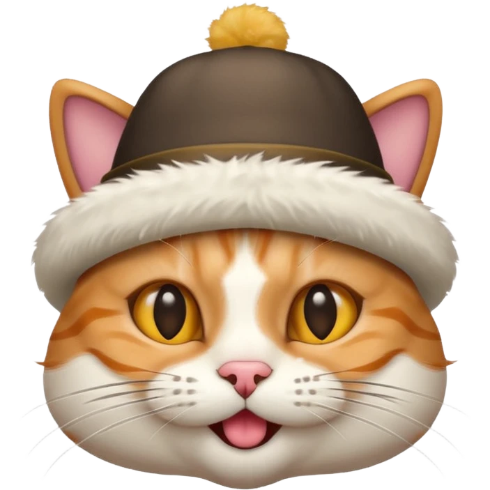 cat with a silly hat emoji