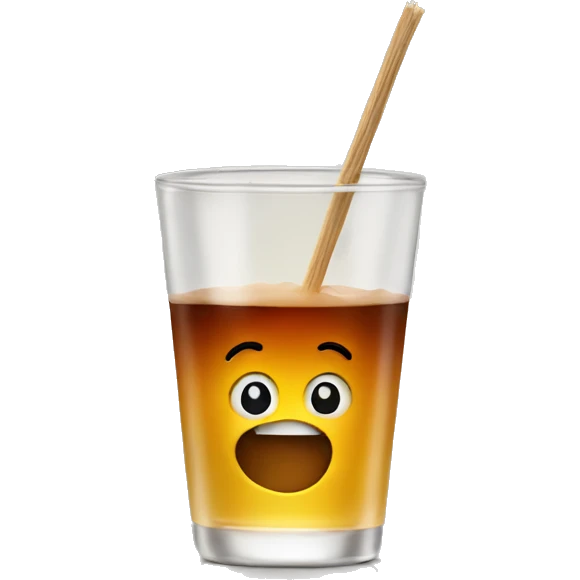 Drink with toothpick in it emoji