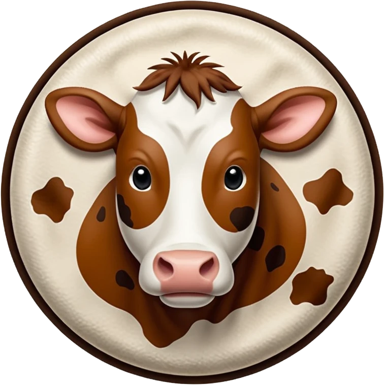 circle filled with cow skin print emoji