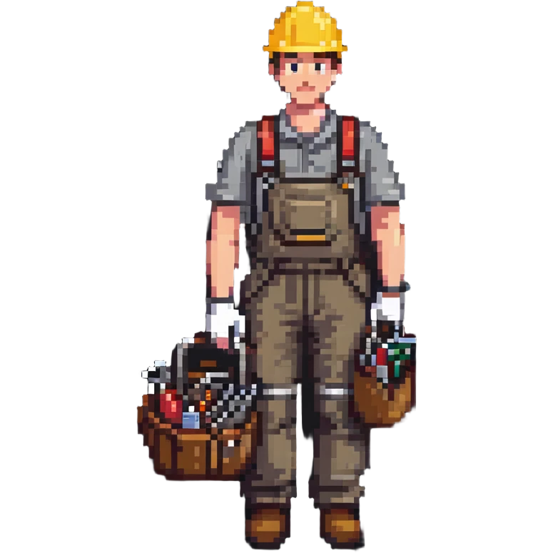 full body labour worker carrying tools emoji