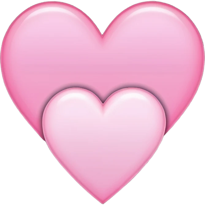 three pink "pixelart" hearts with white-glowing effect emoji