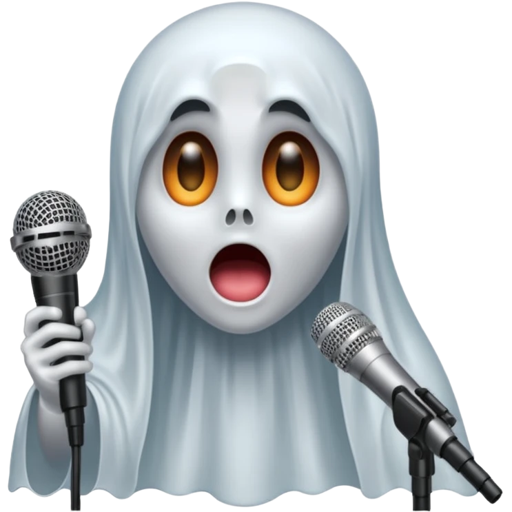 Ghost doing a podcast emoji
