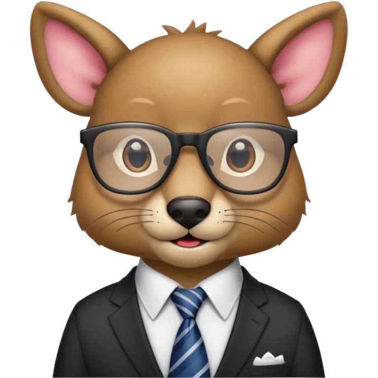 glasses animal with tie emoji