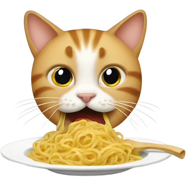 cat eating pasta  emoji
