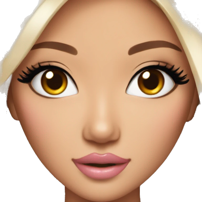 asian glamorous barbie slightly tan lashes emoji